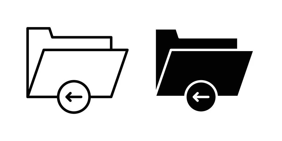 Move To Folder icon silhouette vector set. thin line pack Illustrazione stock