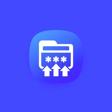 Move to folder with password, vector icon for apps Stock Illustration