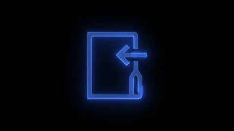 Move to folder stroke icon glowing neon animation Stock Footage 289442554