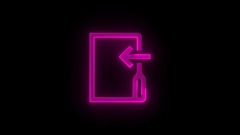 Move to folder stroke icon glowing neon animation Stock Footage 289442596