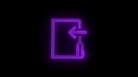 Move to folder stroke icon glowing neon animation Stock Footage 289442611