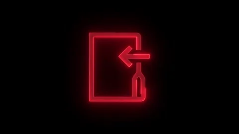Move to folder stroke icon glowing neon animation Stock Footage 289442930