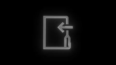 Move to folder stroke icon glowing neon animation Stock Footage 289442933