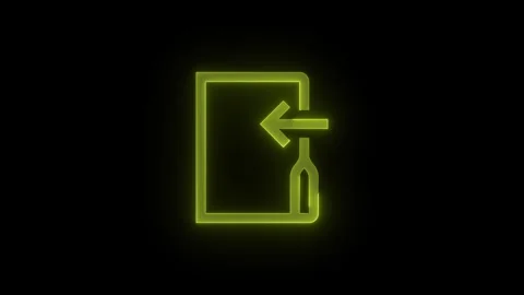 Move to folder stroke icon glowing neon animation Stock Footage 289442937
