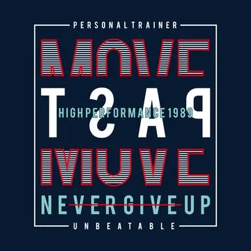 Move Forward Motivational Typography Design Stock Illustration