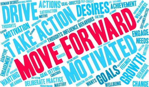 Move Forward Word Cloud Stock Illustration