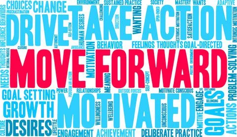 Move Forward Word Cloud Stock Illustration