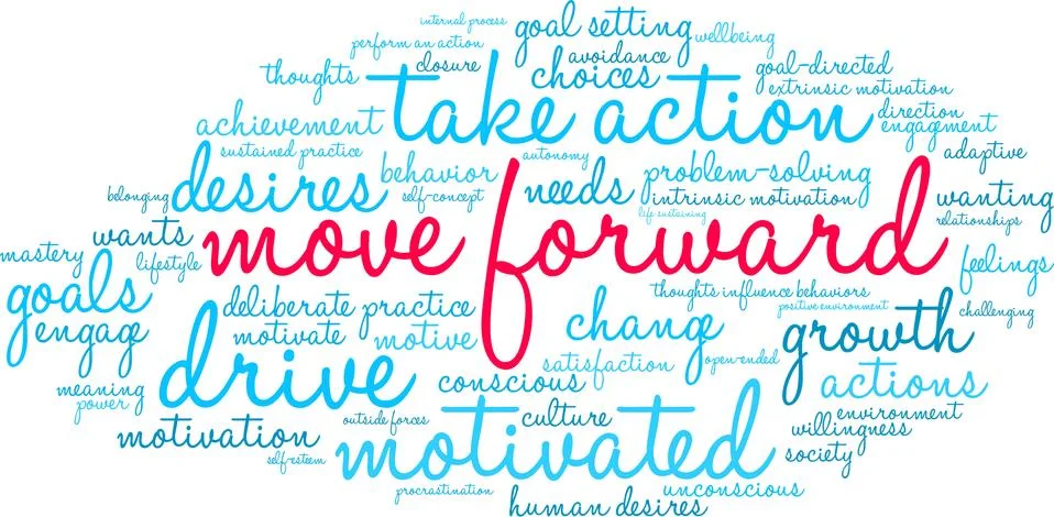 Move Forward Word Cloud Stock-Illustration