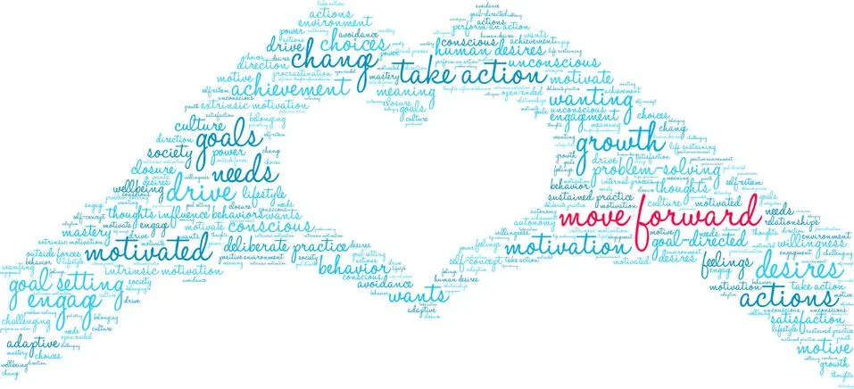 Move Forward Word Cloud Stock Illustration