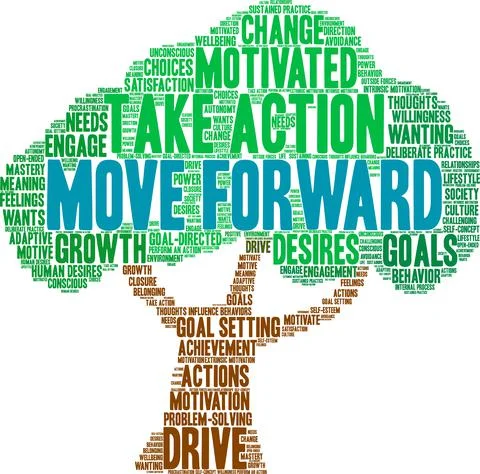 Move Forward Word Cloud Stock Illustration