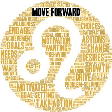Move Forward Word Cloud Ilustração Stock