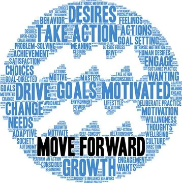 Move Forward Word Cloud Ilustração Stock