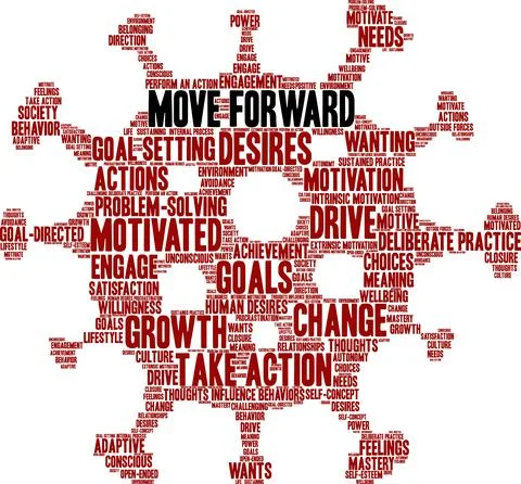 Move Forward Word Cloud Stock-Illustration