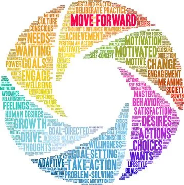 Move Forward Word Cloud Stock Illustration