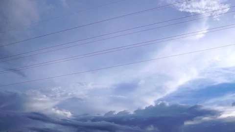 The move to high-voltage pole with a bright sky Stock Footage 107001798