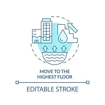 Move to highest floor turquoise concept icon Ilustración de archivo