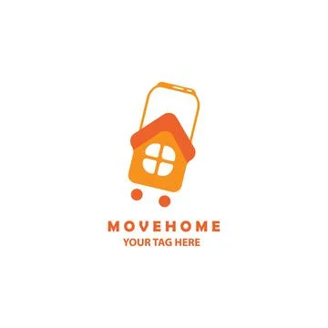 Move home logo color vector illustration template design Stock Illustration