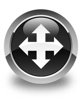 Move icon glossy black round button イラスト素材