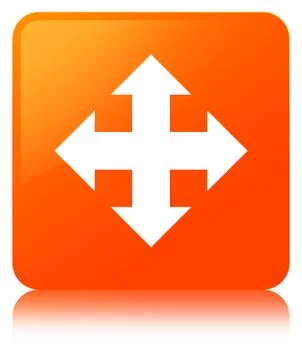 Move icon orange square button イラスト素材
