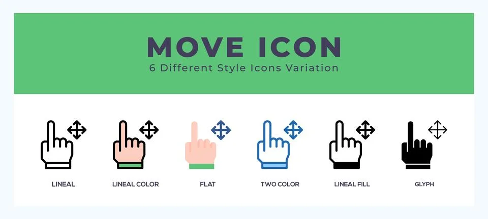 Move icon set. Design elements for logo Stock Illustration