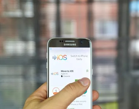 Move to iPhone app Stock Photos