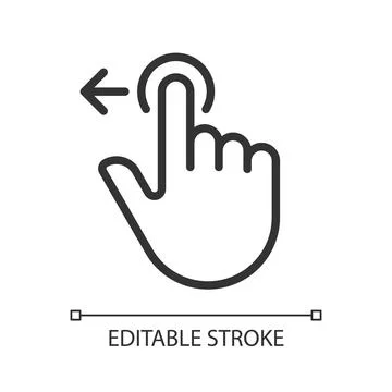 Move to left pixel perfect linear icon Stock Illustration