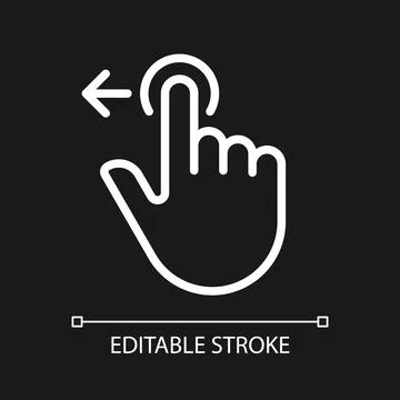 Move to left pixel perfect white linear icon for dark theme Stock-Illustration