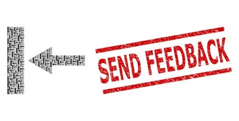 Move Left Recursive Collage of Move Left Icons and Grunge Send Feedback Stamp 库存插图