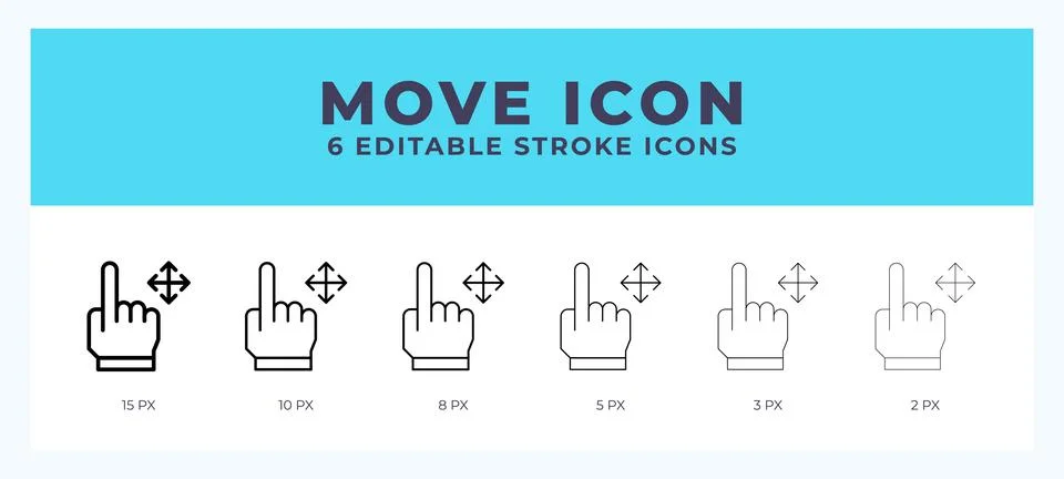 Move line icon. Vector icon symbol. Logo illustration. Editable line icon. Stock Illustration