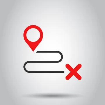 Move location icon in flat style. Pin gps vector illustration on isolated bac Illustrazione stock