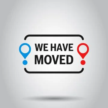 Move location icon in flat style. Pin gps vector illustration on isolated bac Illustrazione stock