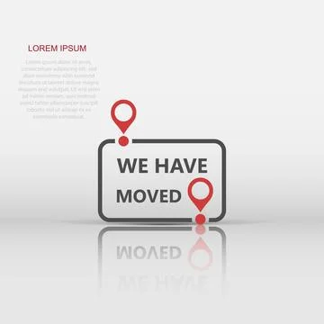 Move location icon in flat style. Pin gps vector illustration on white isol.. Illustrazione stock