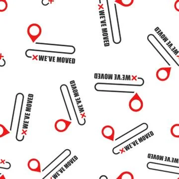 Move location icon seamless pattern background. Pin gps vector illustration o Illustrazione stock