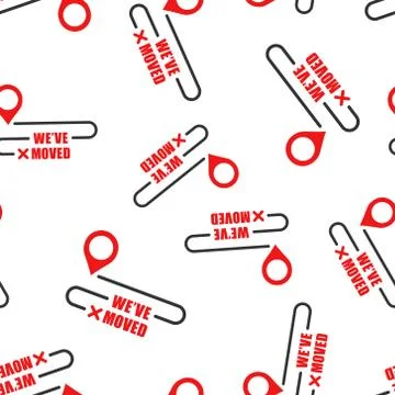 Move location icon seamless pattern background. Pin gps vector illustration o Illustrazione stock