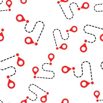 Move location icon seamless pattern background. Pin gps vector illustration o Illustrazione stock