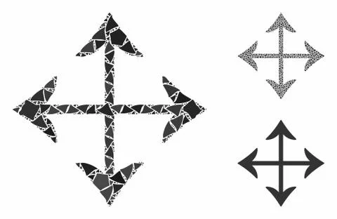 Move Mosaic Icon of Tremulant Elements 스톡 일러스트