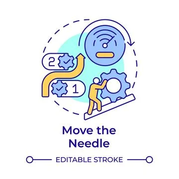 Move the needle multi color concept icon Illustrazione stock