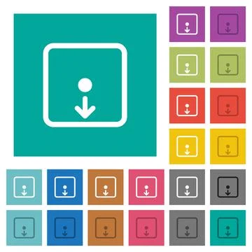 Move object down square flat multi colored icons Stock Illustration