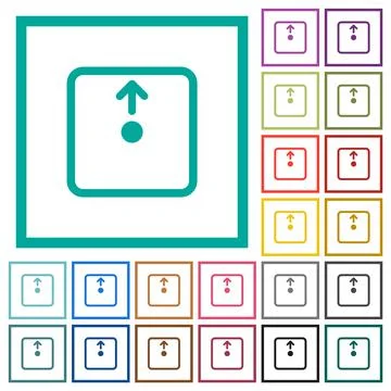 Move object up flat color icons with quadrant frames Stock Illustration