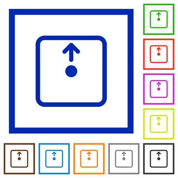 Move object up flat framed icons Stock Illustration