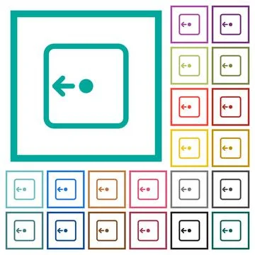 Move object left flat color icons with quadrant frames Stockillustratie