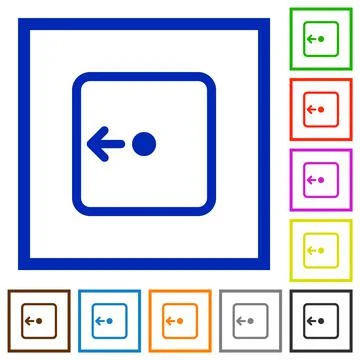 Move object left flat framed icons Stock Illustration