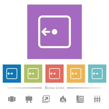 Move object left flat white icons in square backgrounds Illustrazione stock