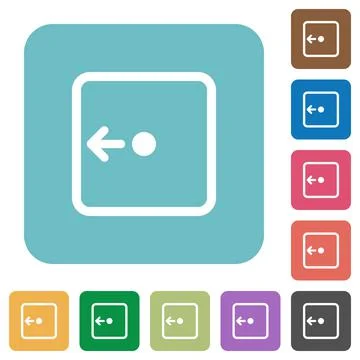 Move object left rounded square flat icons 库存插图