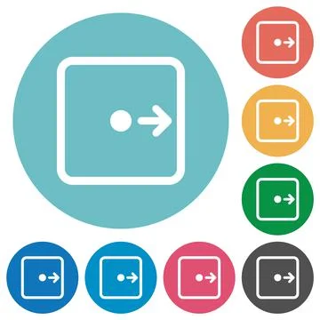 Move object right flat round icons Stock Illustration