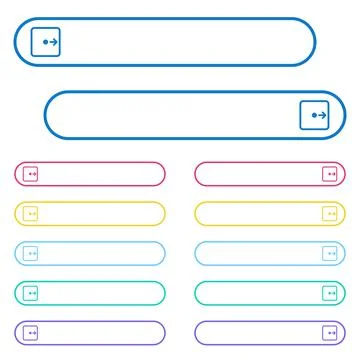 Move object right icons in rounded color ghost buttons 스톡 일러스트