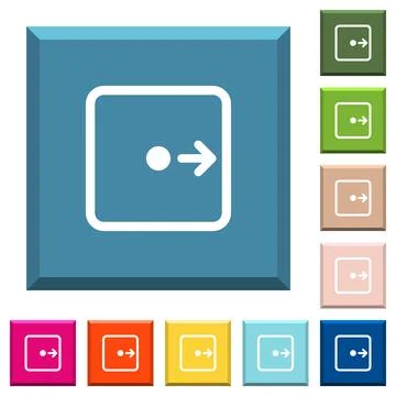 Move object right white icons on edged square buttons 库存插图