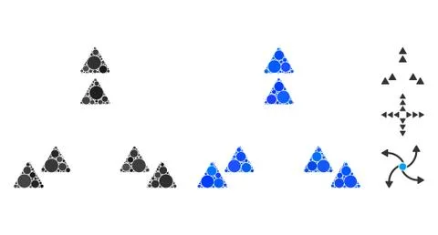 Move out Triangles Mosaic Icon of Round Dots Stock Illustration