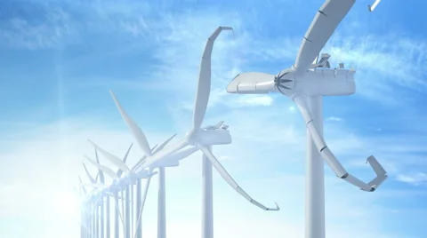 Move over grow up building wind turbines generating energy Stock Footage 66605264