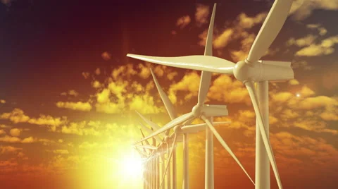 Move over grow up building wind turbines generating energy Stock Footage 67010258